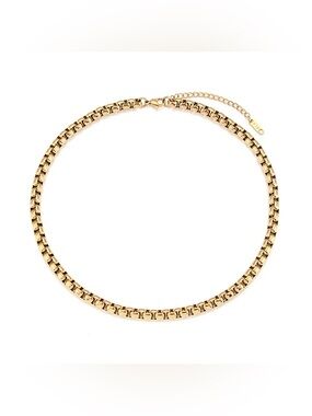 Gold Box Chain Necklace